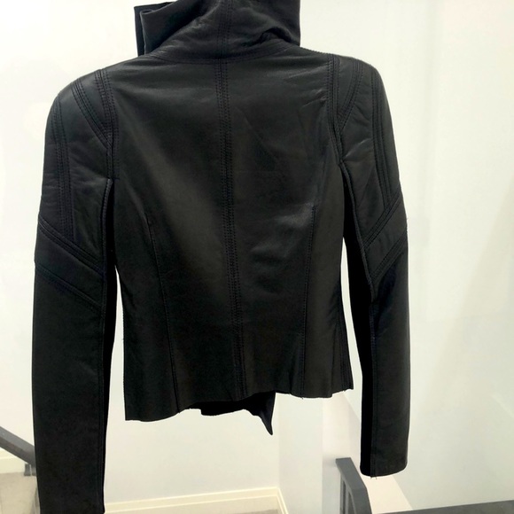 BCBG MAXAZRIA XXS Orason black leather jacket - Picture 5 of 10